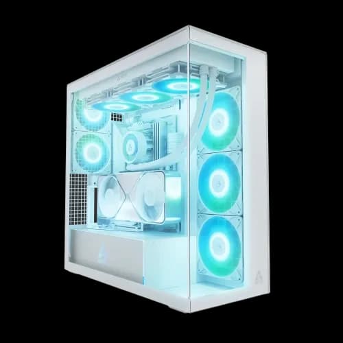 Arctic Xtender VG Mid Tower E-ATX Gaming Desktop Case (White)
