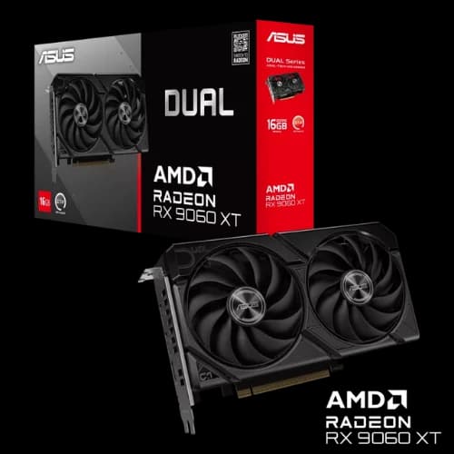 ASUS Dual Radeon RX 9060 XT 16GB GDDR6 Graphics Card (Black)