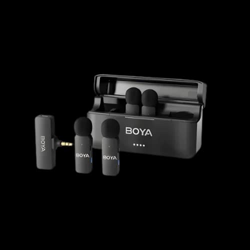 BOYA BY-V4 4-Channel Mini Wireless Microphone with 3.5mm Converter