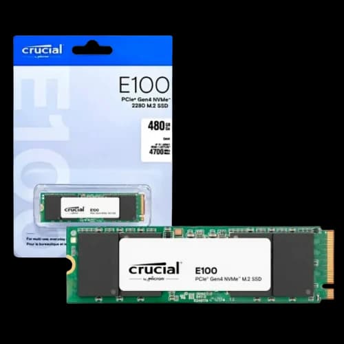 Crucial E100 480GB PCIe Gen4 2280 NVMe M.2 SSD