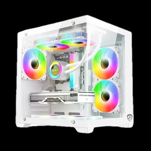 PC Power ICEBOX X2 WH mATX Mid Tower Gaming Casing