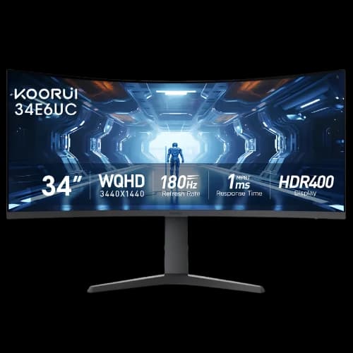 KOORUI 34E6UC 34" 165Hz WQHD Curved Gaming Monitor