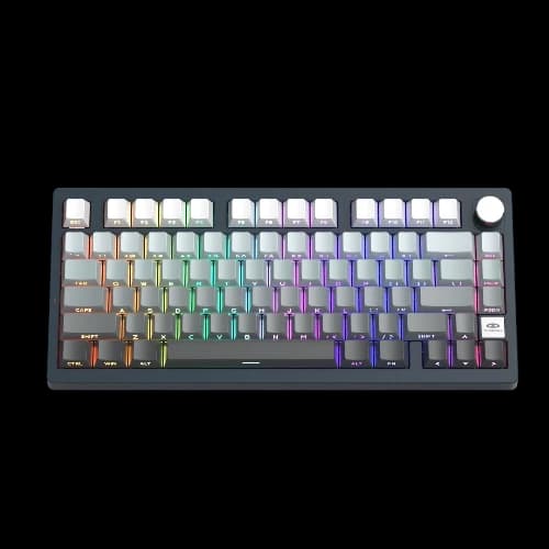 MageGee Light75 RGB Tri-Mode Wireless Mechanical Keyboard - White Gray, Blue Whale Switches
