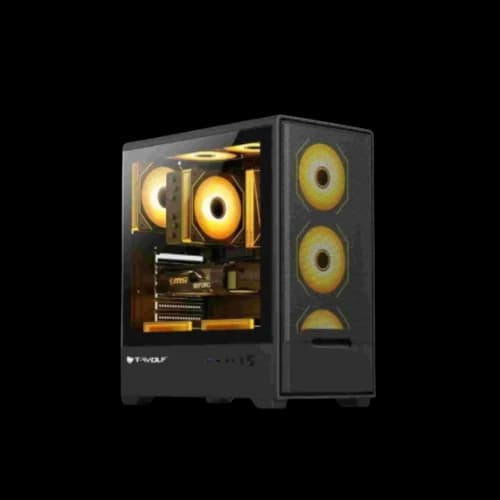 T-Wolf BLAZE BOX X4 ARGB Mid-Tower E-ATX Gaming Casing (Black)