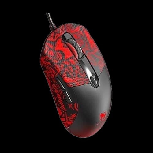 T-WOLF G550 RGB Wired Black Gaming Mouse With Red Gengar Kuromi Sticker