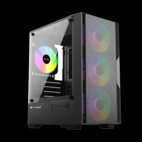 T-Wolf Phantom X4 RGB M-ATX Mid Tower Gaming Casing With 200W PSU
