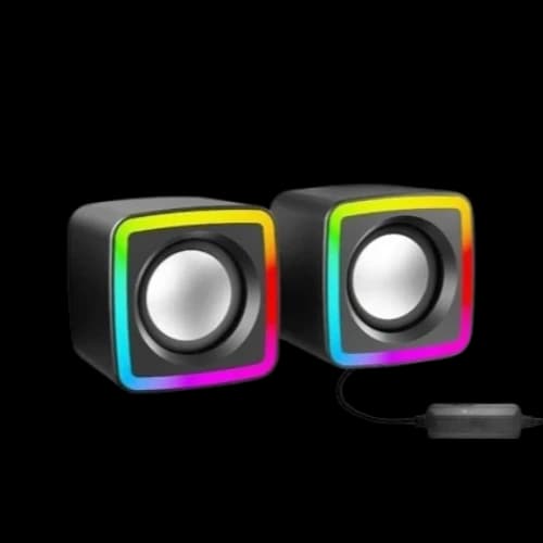 T-WOLF S6 Wired Mini USB RGB Light Speaker 3.5mm Audio