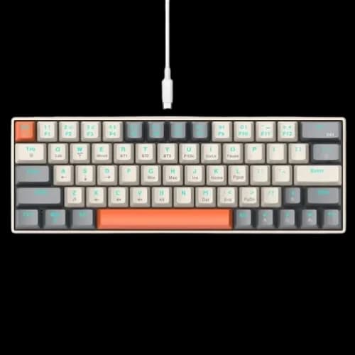 T-Wolf T30 Blue Switch Wireless RGB Mechanical Keyboard (Grey Milk Tea)