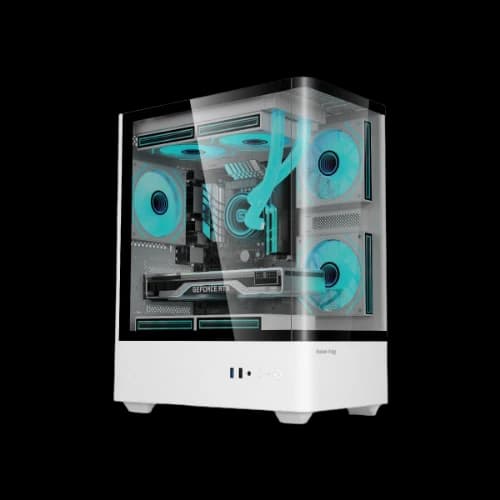 Value-Top NUBIA 20F5-MI Micro ATX Gaming Casing with 5 ARGB Fan (White)