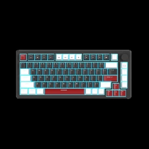 MageGee MK-STAR75 Black White+Red Wired Mechanical Keyboard Red Switch