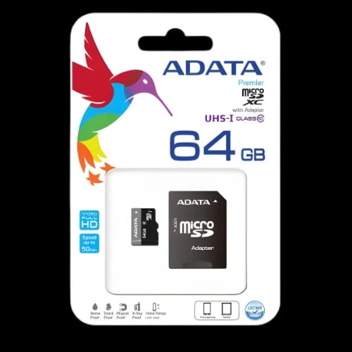 adata 64gb micro sd class 10 sdxc uhx i memory card main