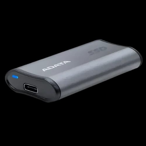 adata elite se880 500gb usb 32 type c portable external ssd gray port