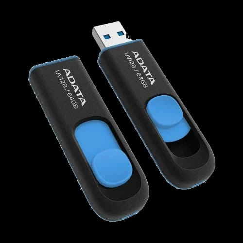 adata uv128 64gb black blue usb 32 pen