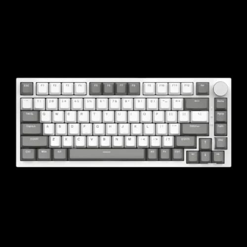 ajazz ak820 75 gray white mechanical keyboard red switch