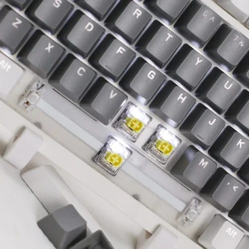 ajazz ak820 75 gray white mechanical keyboard yellow switch 2