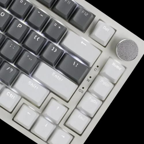 ajazz ak820 75 gray white mechanical keyboard yellow switch 3
