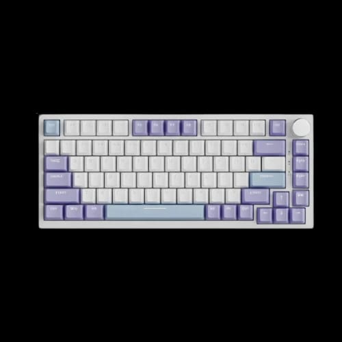 ajazz ak820 75 white purple wired rgb hot swap mechanical keyboard sea salt switch