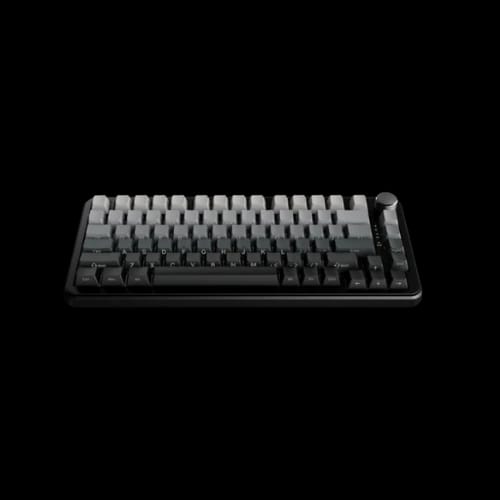 ajazz ak820 max plus tri mode gradient gray mechanical keyboard white birch switch upper side