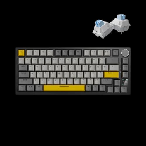 ajazz ak820 pro tft screen rgb black gray yellow gift switch