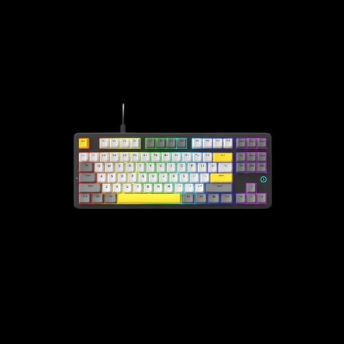 ajazz ak870 v2 rgb wired mechanical keyboard black grey yellow flying fish switch