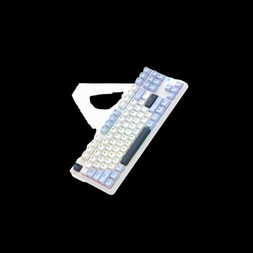 ajazz ak870 v2 rgb wired mechanical keyboard blue white blue flying fish switch angled