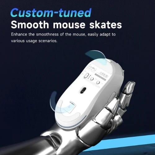 ajazz nj08 mc tri mode gaming mouse white skates