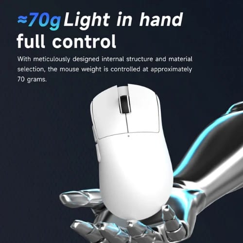 ajazz nj08 mc tri mode gaming mouse white weight