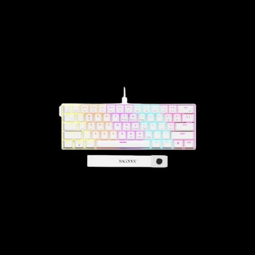 ajazz nk61 wired mechanical gaming keyboard white keycaps red switch