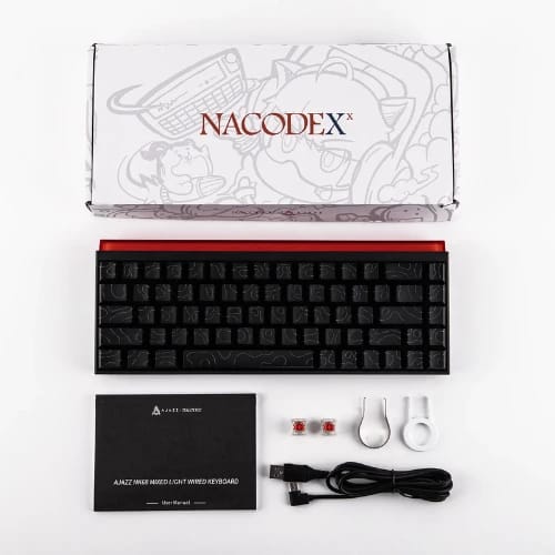 ajazz nk68 wired rgb hot swappable mechanical keyboard packages