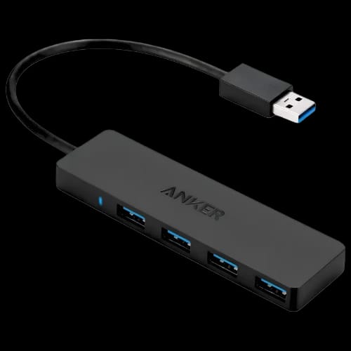 anker 4 port ultra slim usb 30 data 20cm hub black main