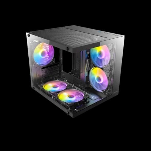 antec vcx20m argb m atx mini tower gaming casing top