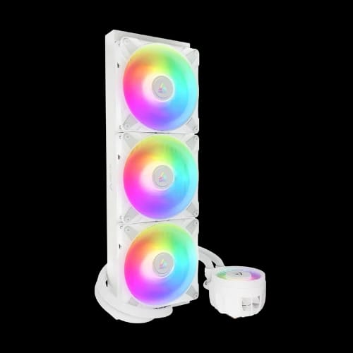 arctic liquid freezer iii 420mm argb liquid cpu cooler white vertical