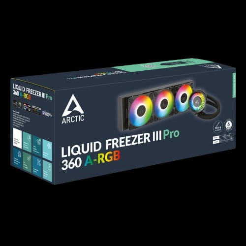arctic liquid freezer iii pro 360 a rgb aio cpu water cooler black 3