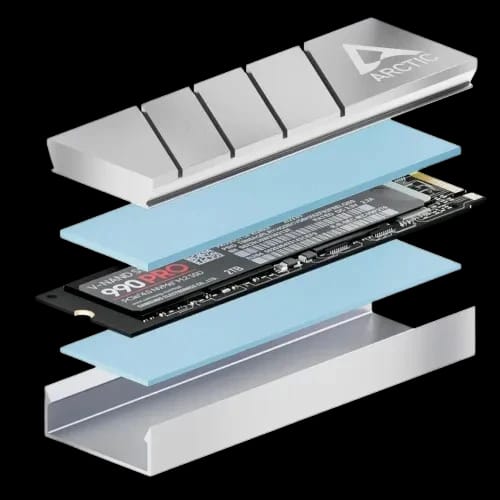 arctic m2 pro silver ssd cooler for m2 ssd 3