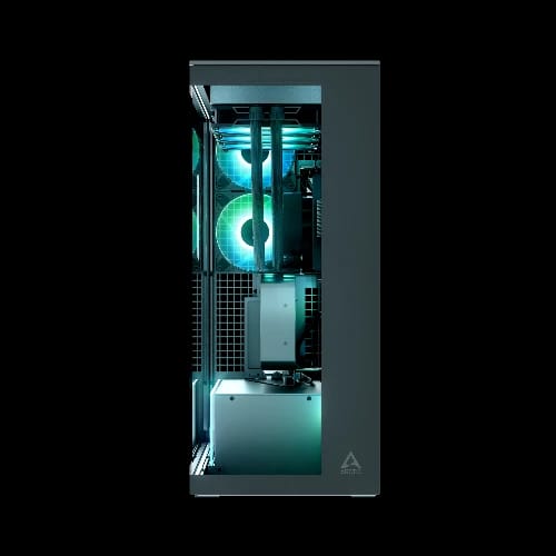 arctic xtender vg mid tower e atx gaming desktop case black 2