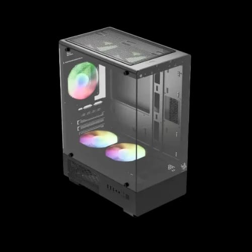 ars snow j 330 1 argb m atx mid tower desktop gaming case black 3