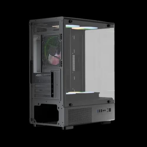 ars snow j 330 1 argb m atx mid tower desktop gaming case black 5