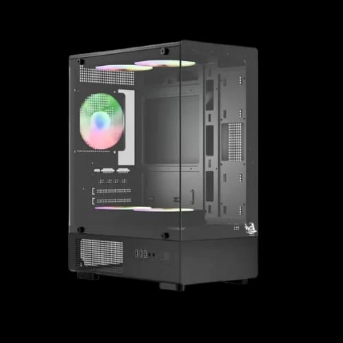 ars snow j 330 1 argb m atx mid tower desktop gaming case black