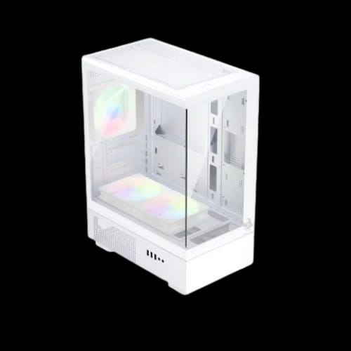 ars snow j 330 1 argb m atx mid tower desktop gaming case white 2