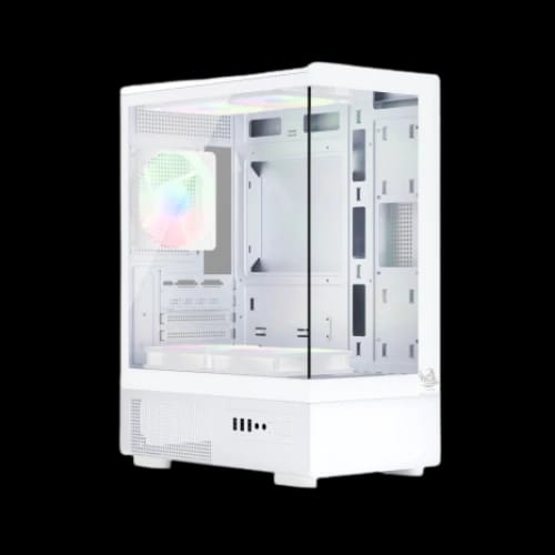 ars snow j 330 1 argb m atx mid tower desktop gaming case white 5