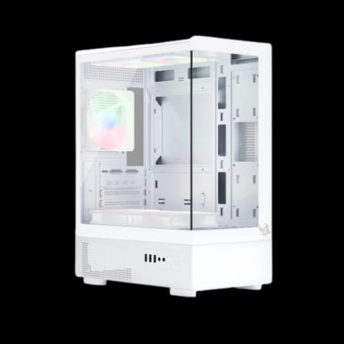 ars snow j 330 1 argb m atx mid tower desktop gaming case white 7