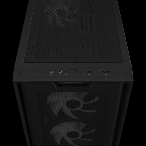 asus a21 plus matx argb gaming casing with 4 pre installed argb fans bk top