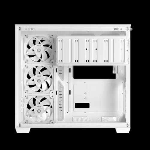 asus a32 plus argb panoramic mid tower gaming casing with 4 pre installed argb fans wh back