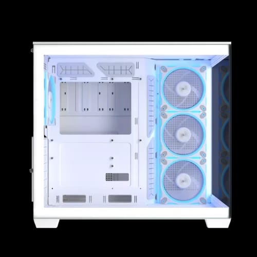 asus a32 plus argb panoramic mid tower gaming casing with 4 pre installed argb fans wh side