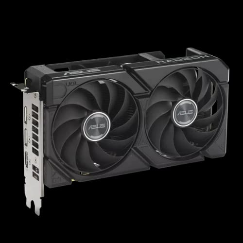 asus dual radeon rx 9060 xt 16gb gddr6 graphics card black side