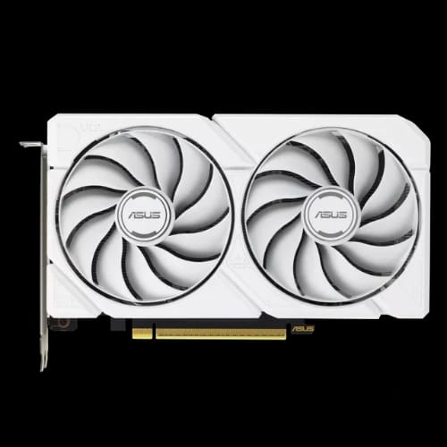 asus dual radeon rx 9060 xt 16gb gddr6 white edition graphics card white front