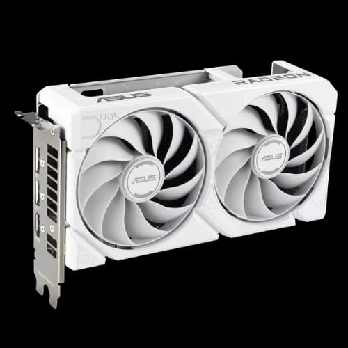 asus dual radeon rx 9060 xt 16gb gddr6 white edition graphics card white slide