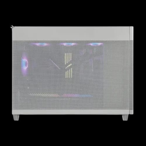asus prime ap201 mesh micro atx case white side