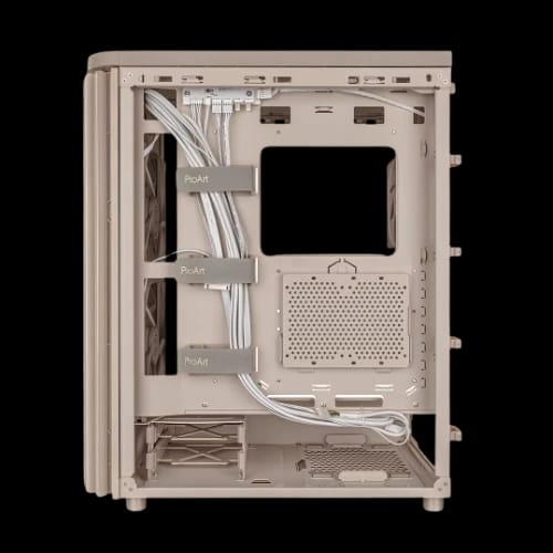asus proart pa401 wood edition atx mid tower casing beige cable