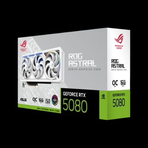 asus rog astral geforce rtx 5080 16gb gddr7 oc edition graphics card white box
